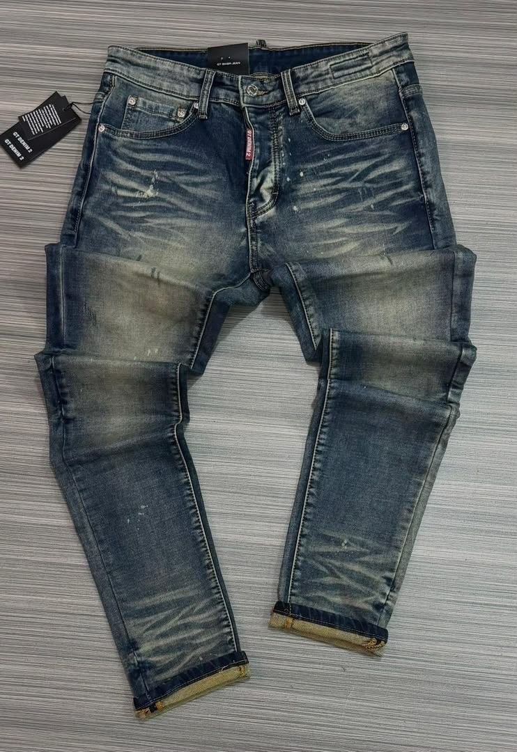 Distressed Blue Slim Fit Denim Jeans - Men's Jeans in Kumasi