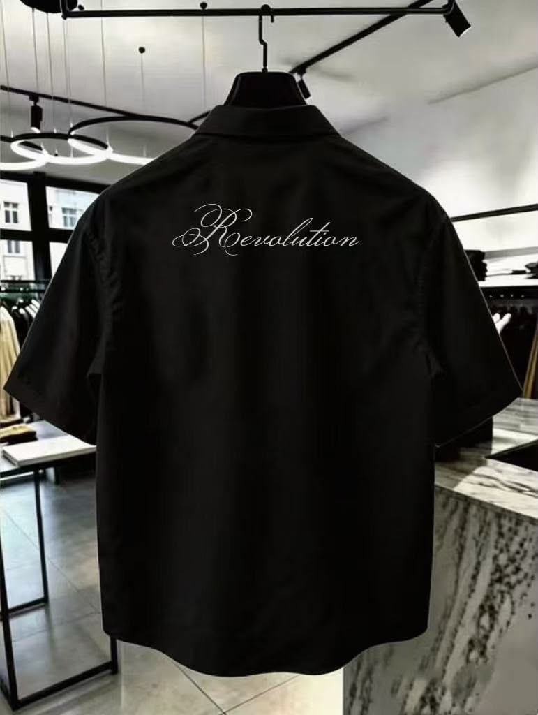 Black Revolution Graphic Short-Sleeve Shirt (Back View) - Men's Shirts in Kumasi