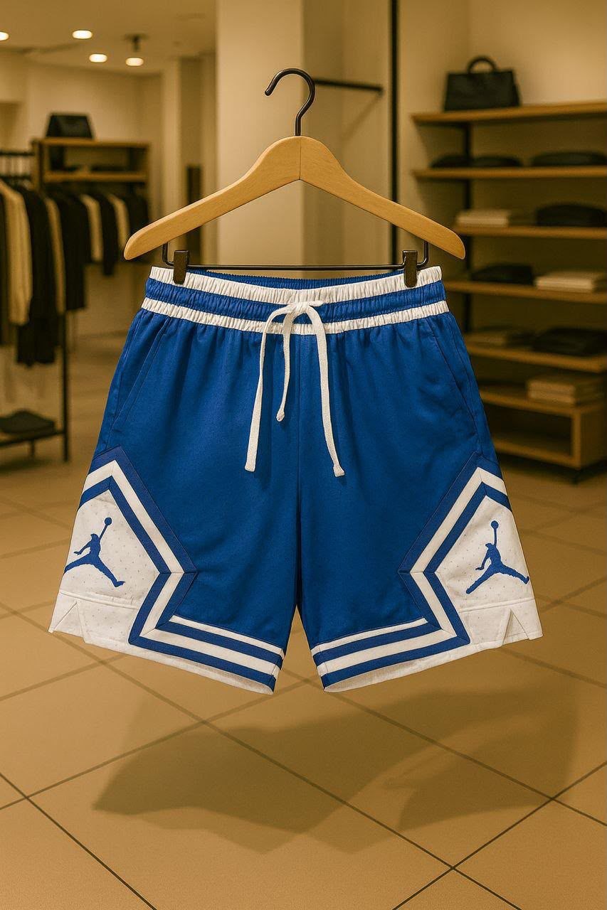 Blue Jordan Mesh Basketball Shorts with White Accents - Men's Shorts in Kumasi